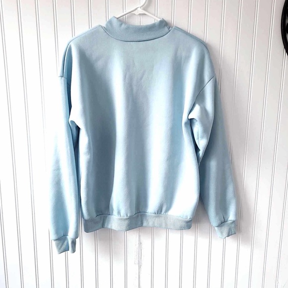 BTS BANGTAN KOYA K-POP Light Blue BTS Logo Sweatshirt Sweater size L - Picture 6 of 7